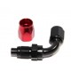 AN-8 AN8 90° Deg Swivel Fuel Oil Gas Line Hose End Fitting Adapter BLACK/RED