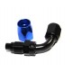 AN-6 AN6 90° Deg Swivel Fuel Oil Gas Line Hose End Fitting Adapter BLACK/BLUE