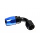 AN-6 AN6 90° Deg Swivel Fuel Oil Gas Line Hose End Fitting Adapter BLACK/BLUE